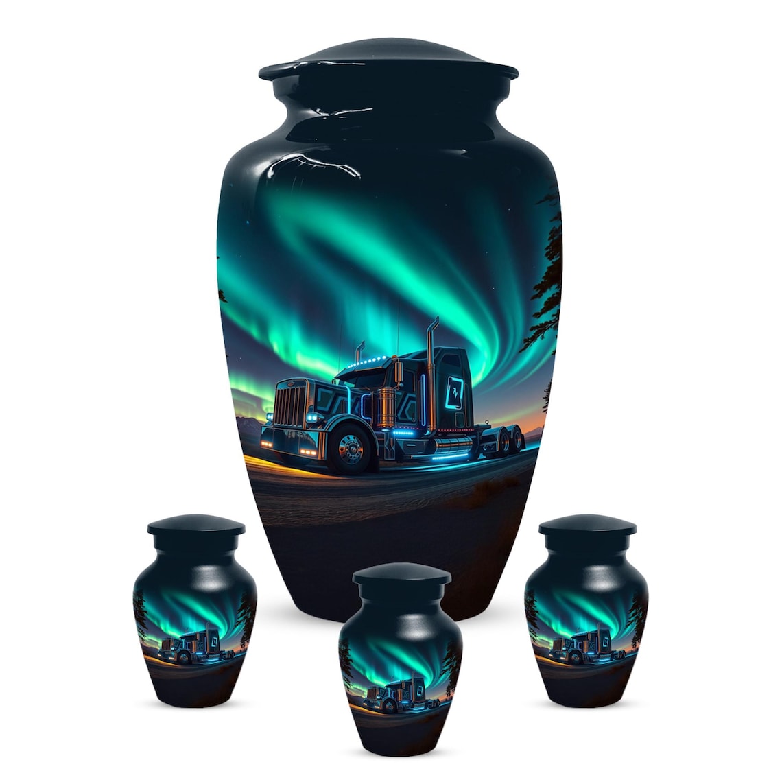Aurora Borealis Small Keepsake Urn For Adult Male