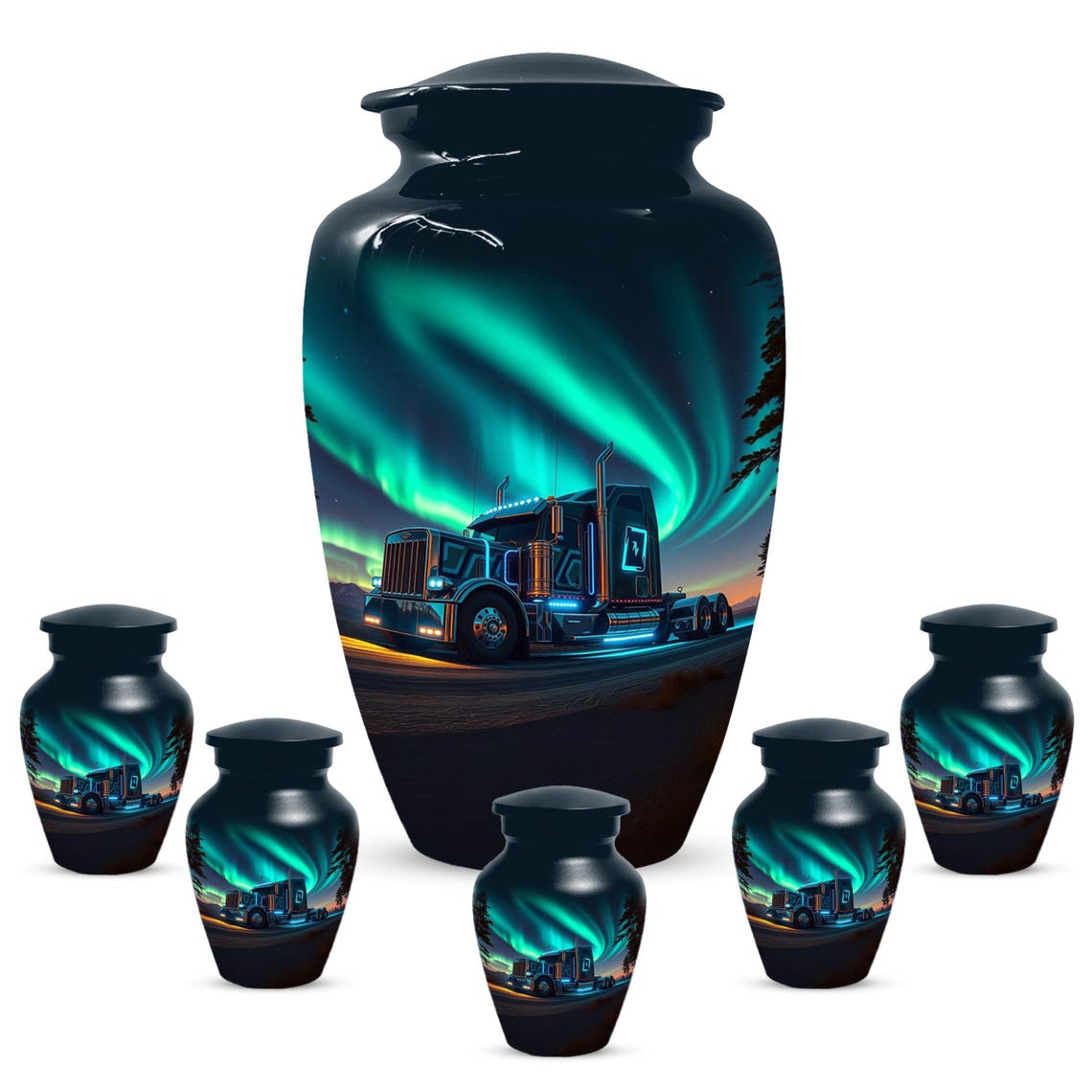Aurora Borealis Small Keepsake Urn For Adult Male