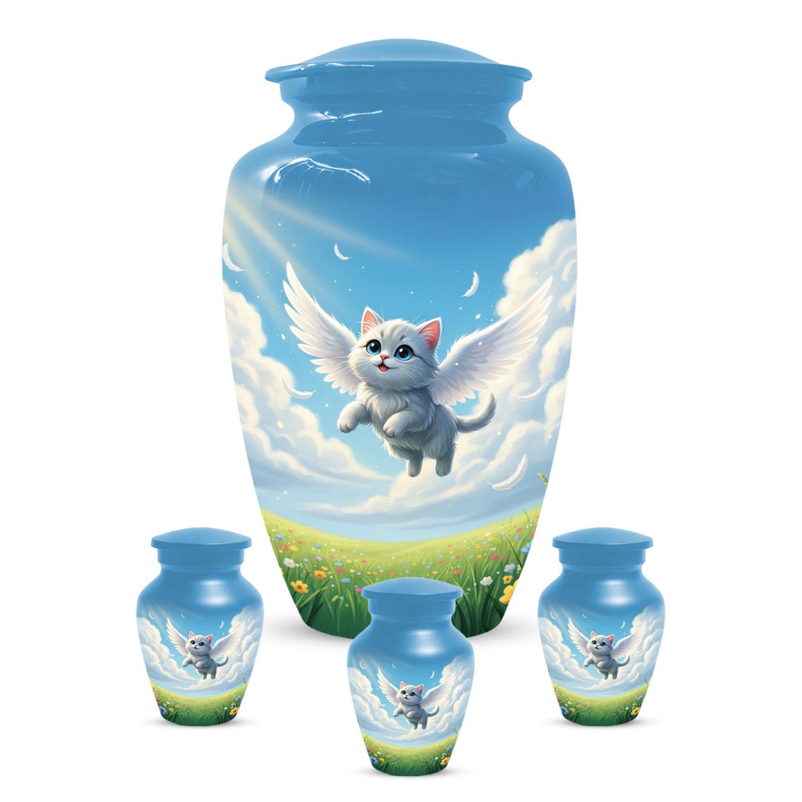 Angel Cat Cremation Urns
