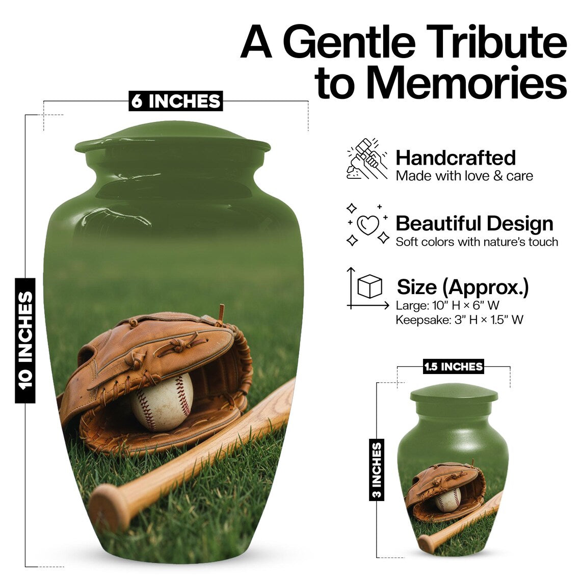 Baseball Urn for Dad | Sports Cremation Urns For Men Ashes