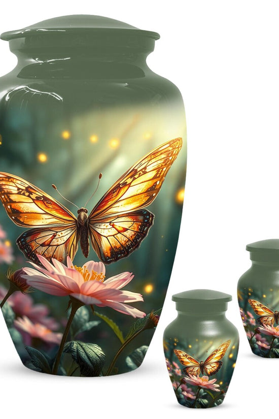 Yellow Butterfly Urn for Female Ashes