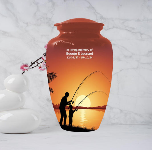 Father Son Fishing Memorial Urn