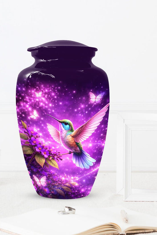 Purple Hummingbird Urn
