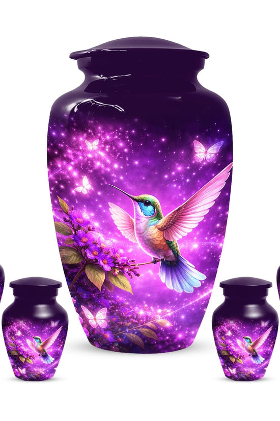 Purple Hummingbird Urn