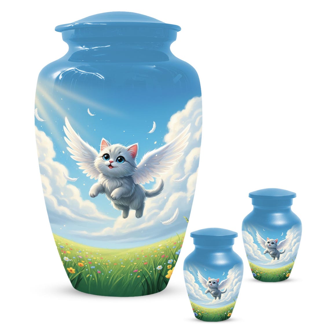 Angel Cat Cremation Urns