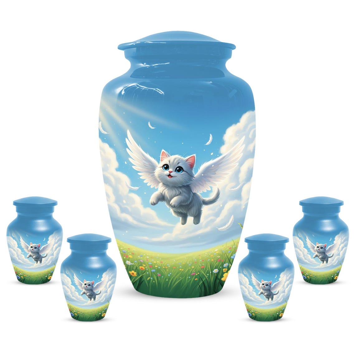 Angel Cat Cremation Urns