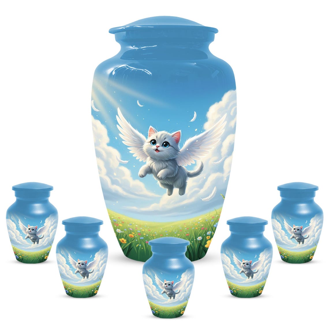Angel Cat Cremation Urns