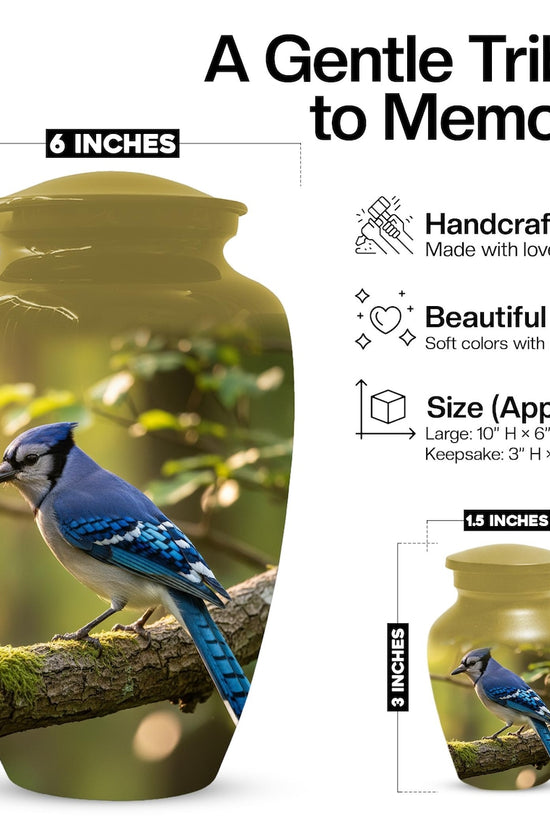 Blue Jay Urn For Ashe