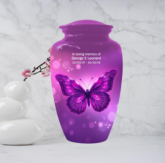 Purple Butterfly Urn