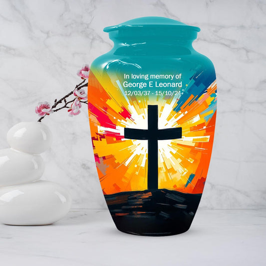 Celtic Cross Urn For Ashes | Religious Burial Cremation Urns For Adult Human Remains