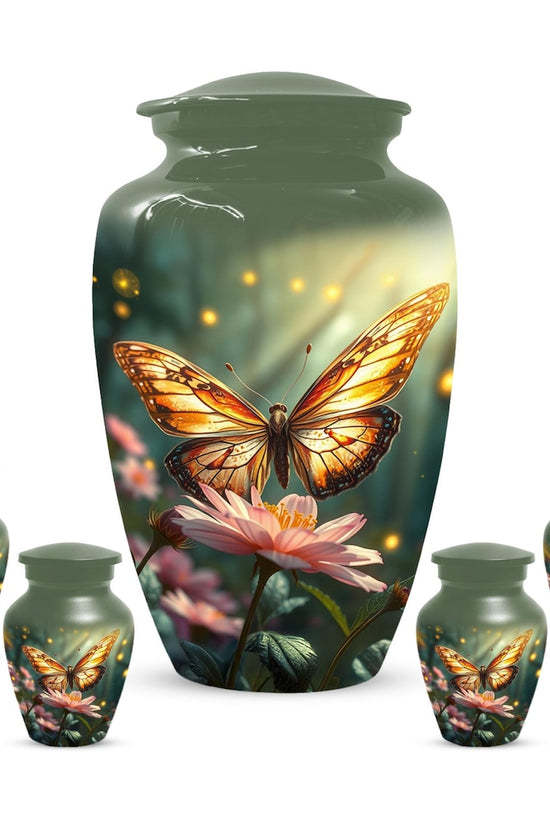 Yellow Butterfly Urn for Female Ashes