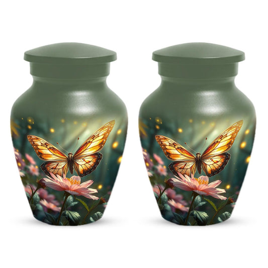 Yellow Butterfly Urn for Female Ashes