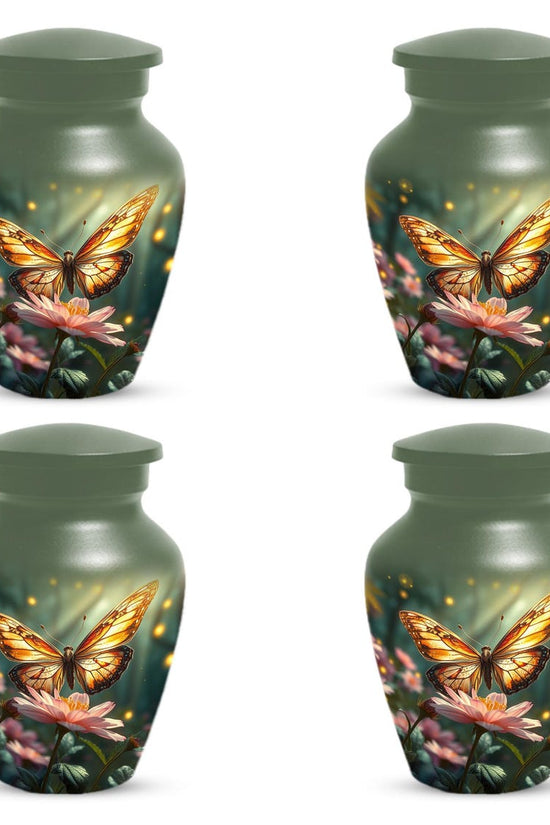 Yellow Butterfly Urn for Female Ashes