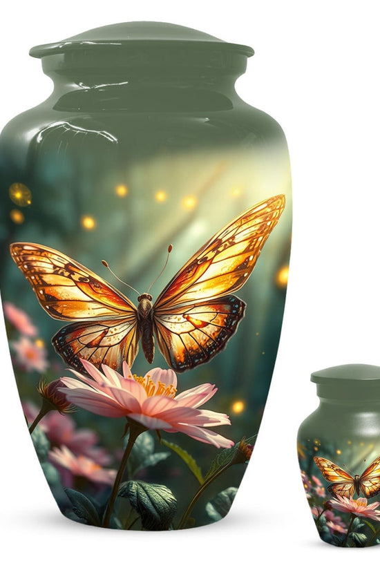 Yellow Butterfly Urn for Female Ashes