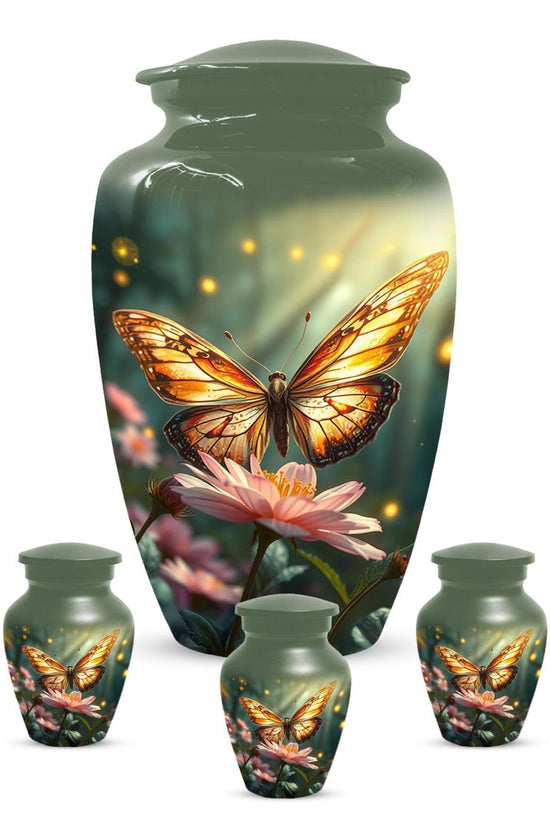 Yellow Butterfly Urn for Female Ashes