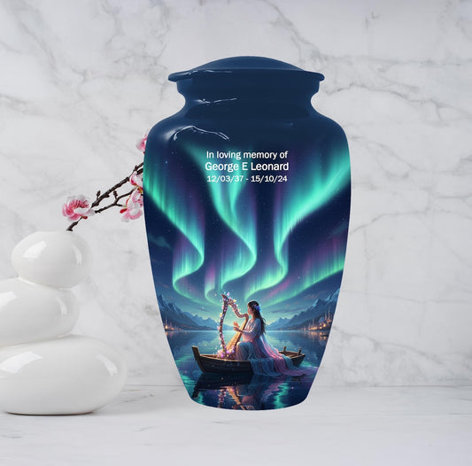 Aurora Borealis Urn For Female Ashes | Northern Lights Mini Cremation Urns Sets For Women