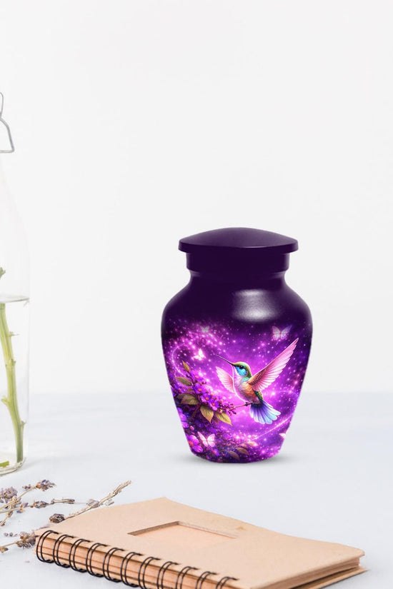 Purple Hummingbird Urn