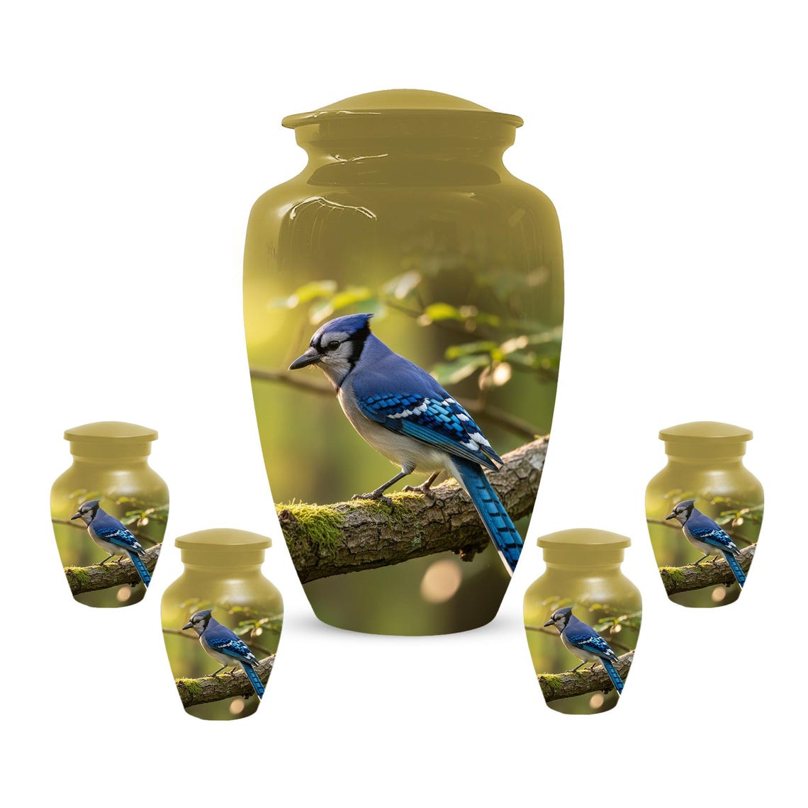 Blue Jay Urn For Ashe