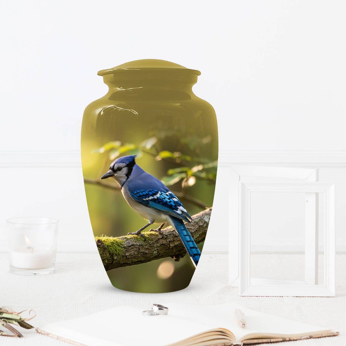 Blue Jay Urn For Ashe