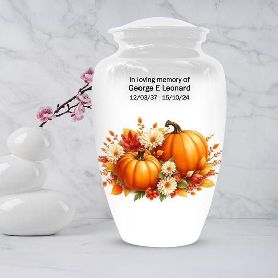 Thanksgiving Cremation Urn For Ashes | Pumpkin Keepsake Handmade Urns
