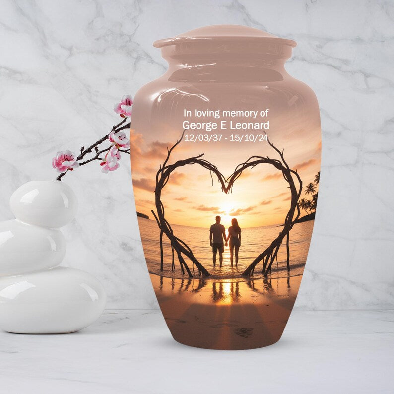 Orange Sunset Beach Urns For Ashes