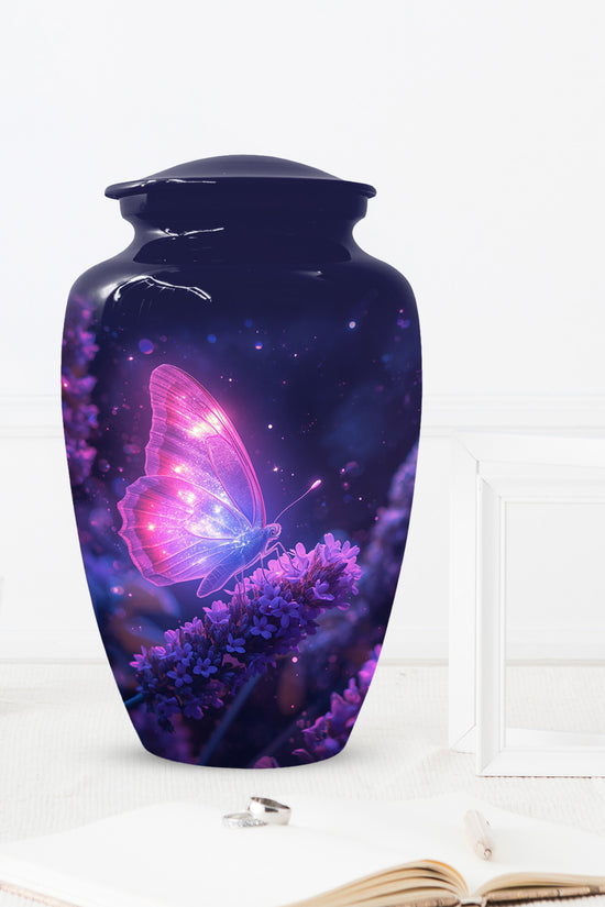 Pink Butterfly Urns For Human Ashes, Personalized Keepsake Urn for Mom