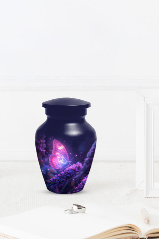 Pink Butterfly Urns For Human Ashes, Personalized Keepsake Urn for Mom